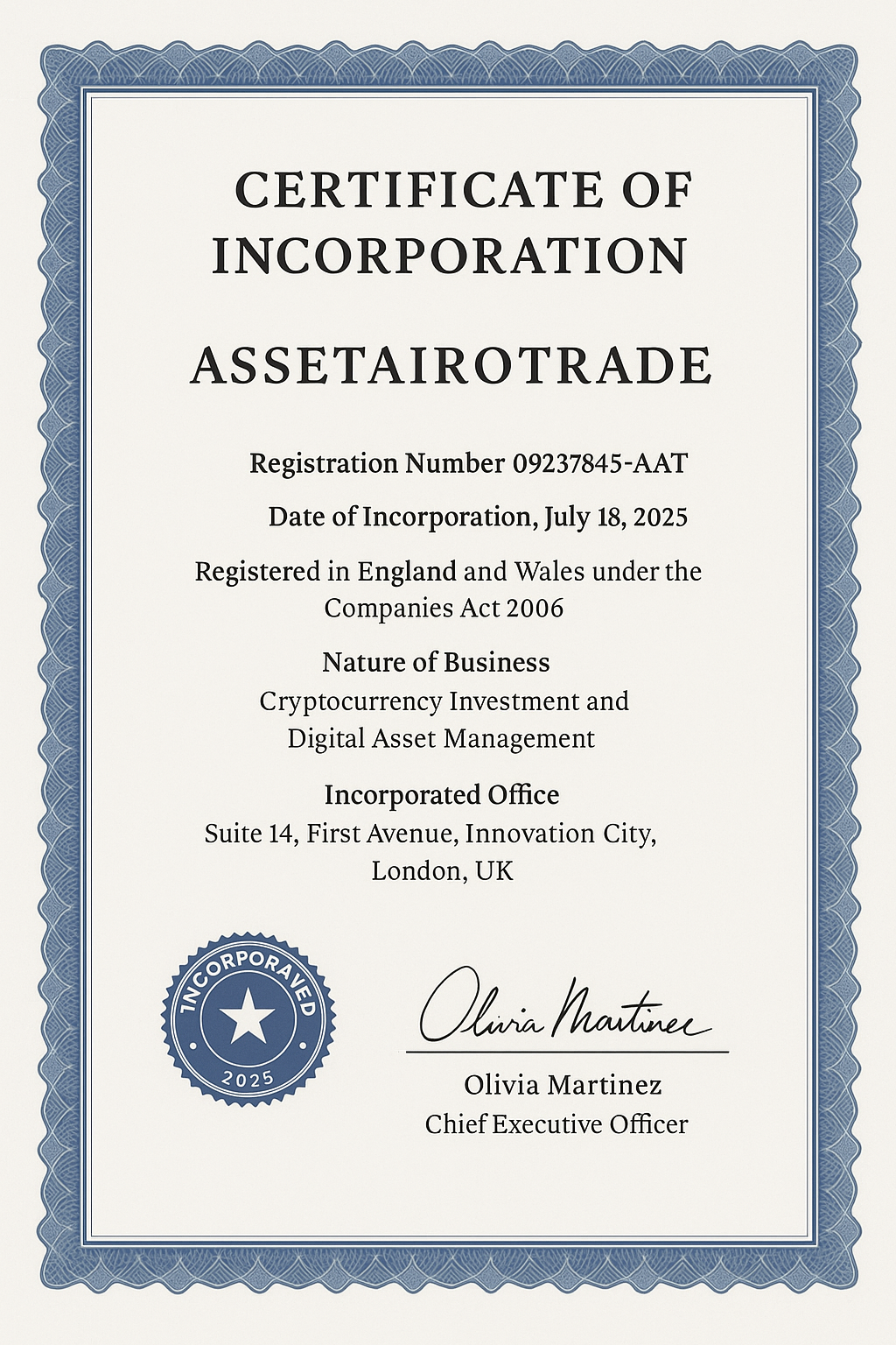 Company Certificate